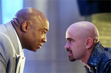 Michael Clarke Duncan as Kingpin and Colin Farrell as Bullseye in 20th Century Fox's Daredevil - 2003 