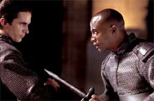 Christian Bale and Taye Diggs in Kurt Wimmers EQUILIBRIUM.