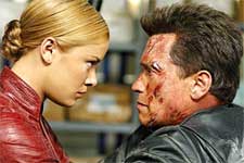 Kristanna Loken and Arnold Schwarzenegger in Warner Brothers' Terminator 3: Rise of the Machines - 2003 